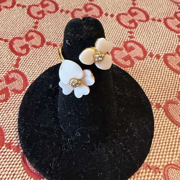 Kate Spade White and Gold Floral Ring - Picture 2 of 6